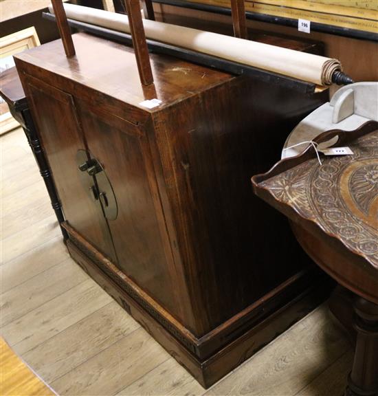 A Korean elm side cupboard W.89cm